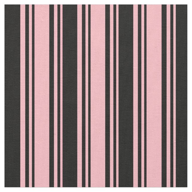 Light Pink & Black Lines Fabric (Close Up)