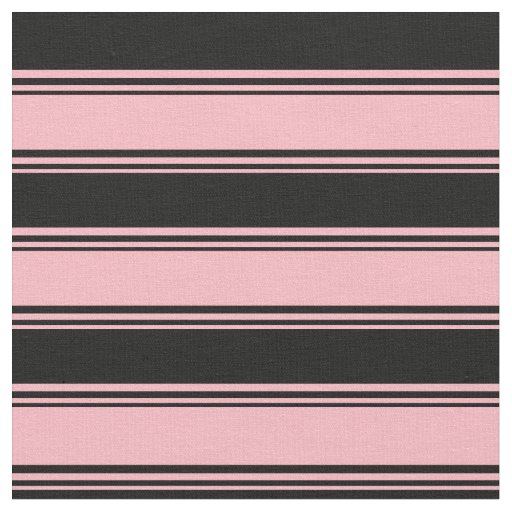 Light Pink & Black Lines/Stripes Pattern Fabric