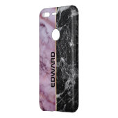 Light Pink & Black Marble Stone Uncommon Google Pixel Case (Back/Left)