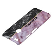 Light Pink & Black Marble Stone Uncommon Google Pixel Case (Top)