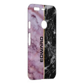 Light Pink & Black Marble Stone Uncommon Google Pixel Case (Back/Right)