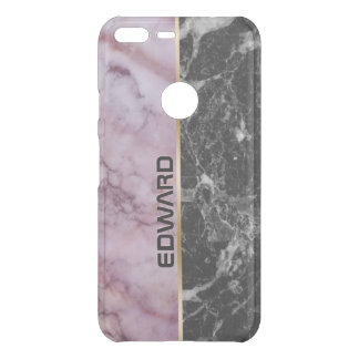 Light Pink & Black Marble Stone Uncommon Google Pixel XL Case