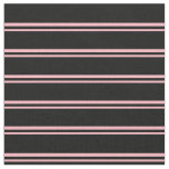[ Thumbnail: Light Pink & Black Striped/Lined Pattern Fabric ]