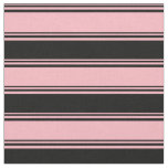Light Pink &amp; Black Striped/Lined Pattern Fabric
