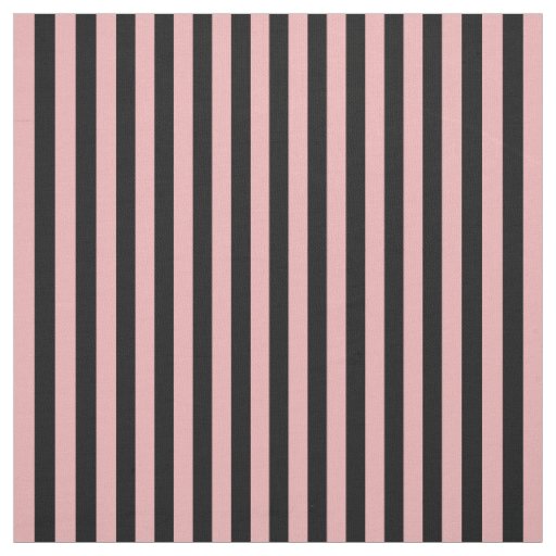 Light Pink & Black Vertical Striped  Fabric