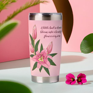 Light Pink Blooming Lily Insulated Tumbler