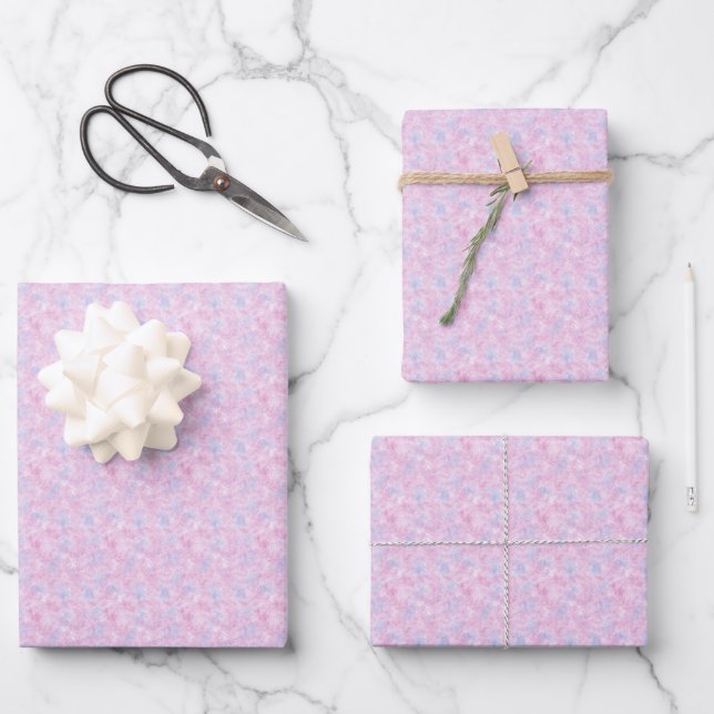 Light Pink & Blue Abstract  Wrapping Paper Sheets (Front)