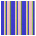 [ Thumbnail: Light Pink, Blue, Black, and Green Colored Lines Fabric ]