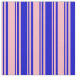 [ Thumbnail: Light Pink & Blue Colored Stripes/Lines Pattern Fabric ]