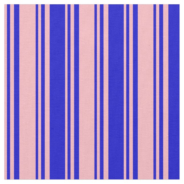 Light Pink & Blue Colored Stripes/Lines Pattern Fabric (Close Up)