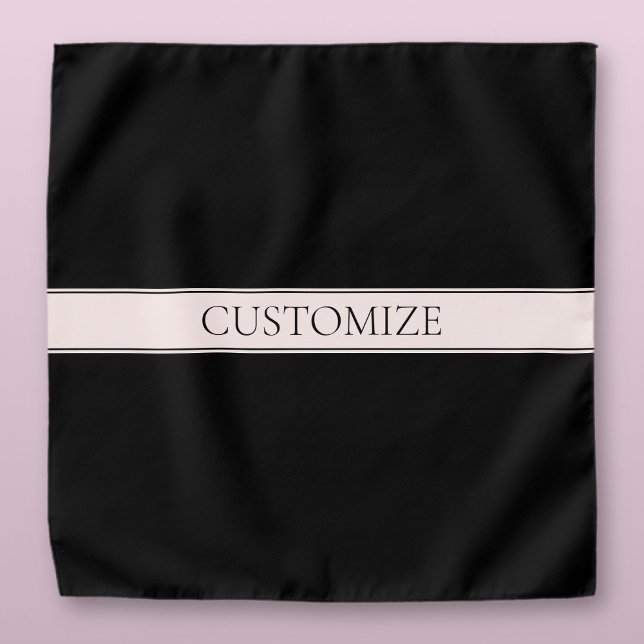 Light Pink Blush Stripe & Elegant Editable Text Bandana (Creator Uploaded)