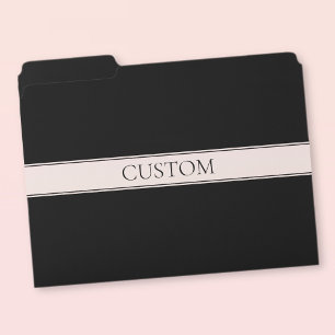 Light Pink Blush Stripe & Elegant Editable Text File Folder