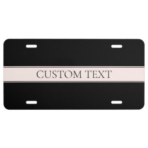 Light Pink Blush Stripe & Elegant Editable Text License Plate
