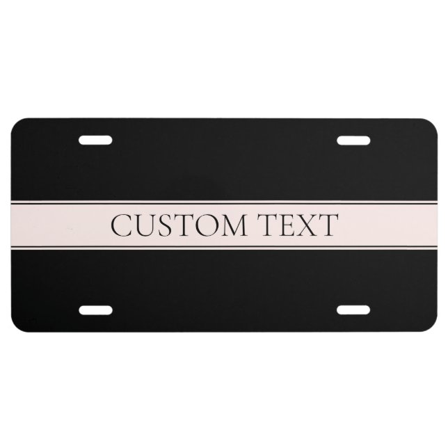 Light Pink Blush Stripe & Elegant Editable Text License Plate (Front)
