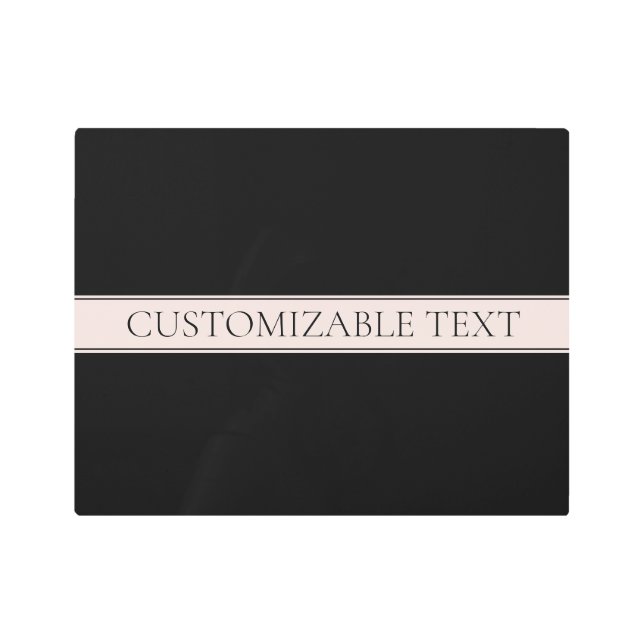 Light Pink Blush Stripe & Elegant Editable Text Metal Print (Front)