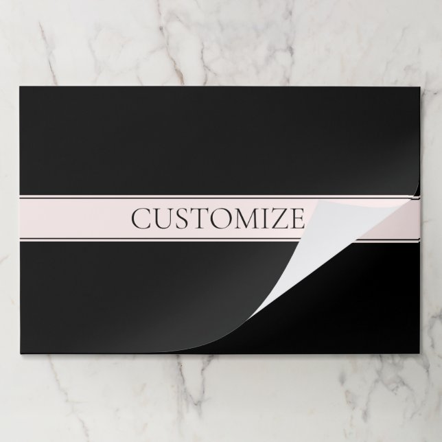 Light Pink Blush Stripe & Elegant Editable Text Paper Pad (Folded)