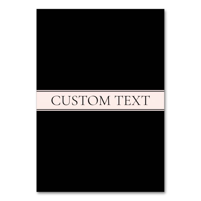 Light Pink Blush Stripe & Elegant Editable Text Table Number (Front)