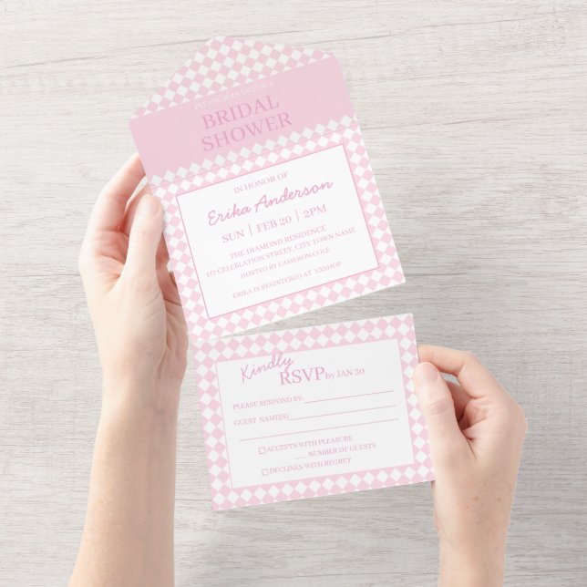 Light pink Bridal Shower All in One Invitation (Tearaway)