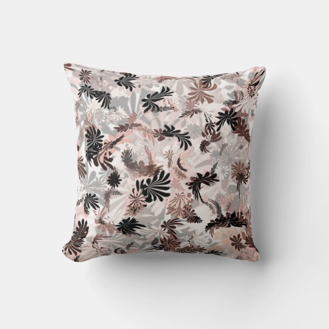 Light pink, brown black throw pillow (Front)