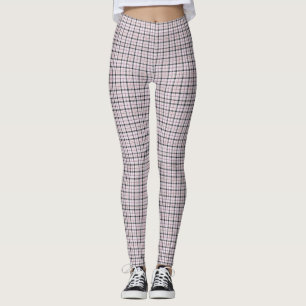 Light Pink/Brown Plaid Women's Leggings