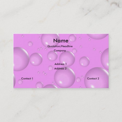 Light Pink Bubbles Business Card