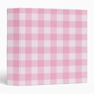 Light Pink Buffalo Plaid Gingham 3 Ring Binder