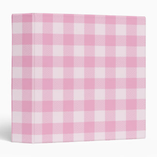 Light Pink Buffalo Plaid Gingham 3 Ring Binder