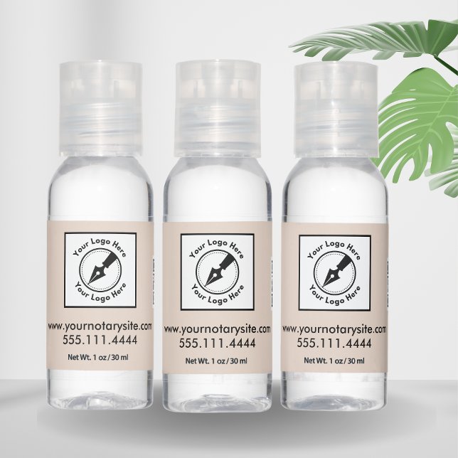 Light Pink Business Logo QR Code Promotion Notary Hand Sanitizer (Creator Uploaded)