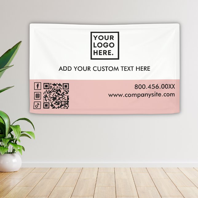Light Pink Business Logo Social Media Event Vinyl  Banner (Creator Uploaded)
