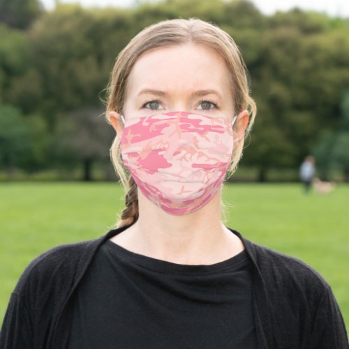 Light Pink Camouflage Abstract Pattern ZSSG Adult Cloth Face Mask