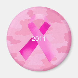 Light Pink Camouflage Pink Ribbon Date Magnet
