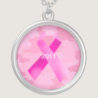 Light Pink Camouflage Pink Ribbon Date Necklace