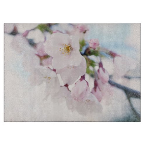 Light Pink Cherry Blossoms Cutting Board