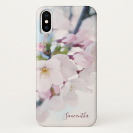 Light Pink Cherry Blossoms Floral Custom iPhone X Case