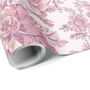 Light Pink Chinoiserie Decoupage Wrapping Paper