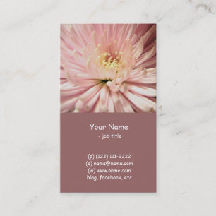 light pink chrysanthemum flower business card