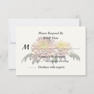 Light Pink Chrysanthemums RSVP Card