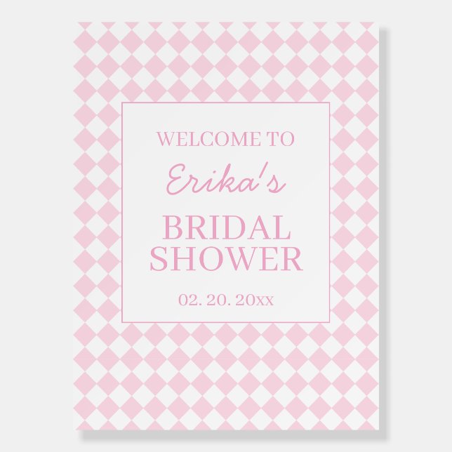 Light pink Classic design Bridal Shower Foam Board (Front)