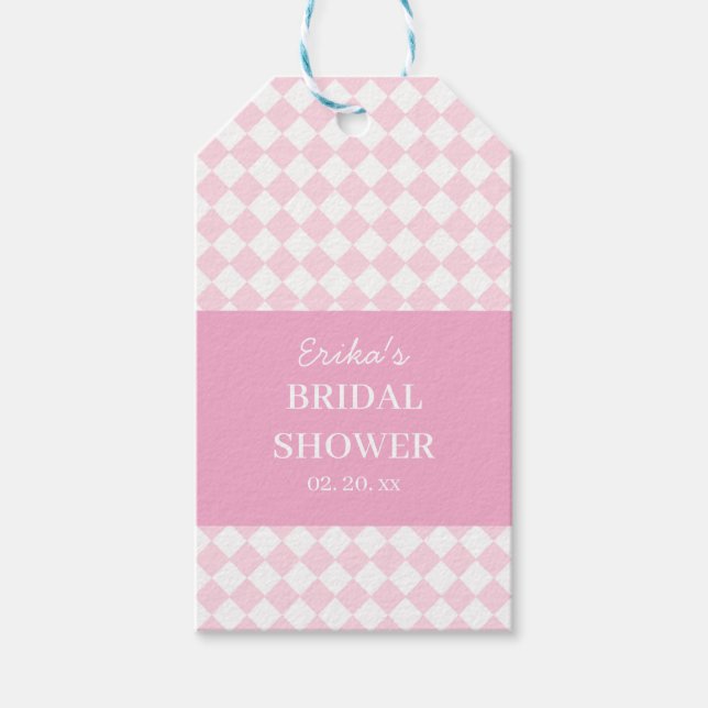 Light pink Classic design Bridal Shower Gift Tag (Front)