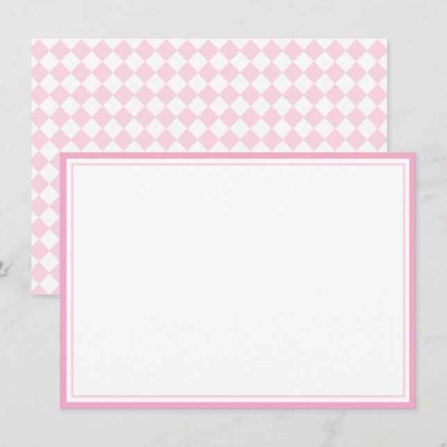 Light pink Classic design Flat Note Card (Front/Back)