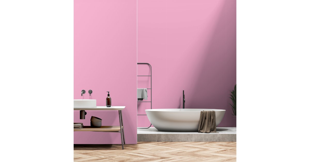 Light Pink Custom Color Background Girl Room Decor Wallpaper | Zazzle