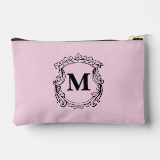 Light Pink Custom Monogram Crest Accessory Pouch