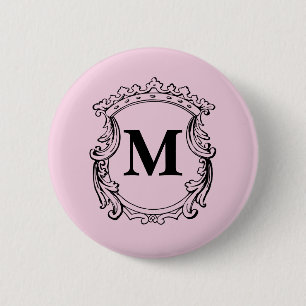Light Pink Custom Monogram Crest Button