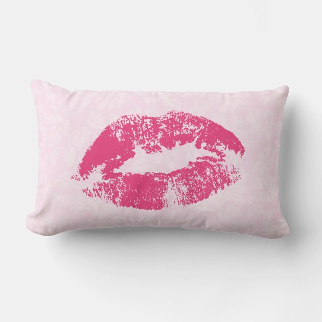 Pink lips online pillow