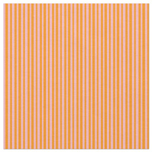 Light Pink & Dark Orange Colored Lined Pattern Fabric