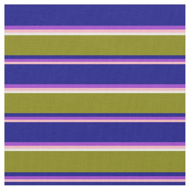 Light Pink, Dark Orchid, Blue, Green & White Fabric (Close Up)