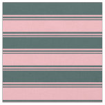 [ Thumbnail: Light Pink & Dark Slate Gray Colored Stripes Fabric ]