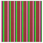 [ Thumbnail: Light Pink, Deep Pink, Black, Lime & Maroon Lines Fabric ]