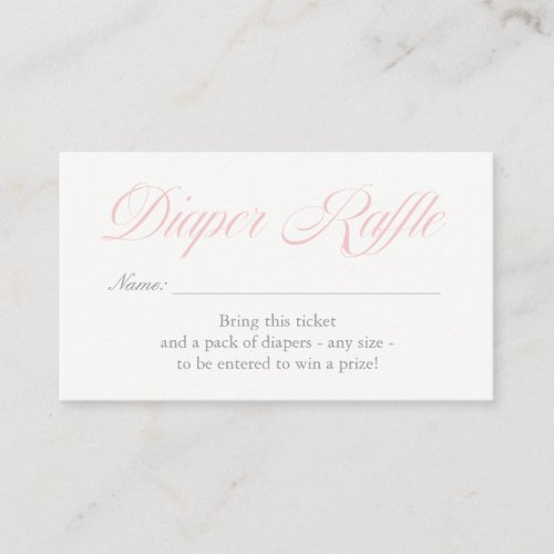 Light Pink Diamonds Diaper Raffle Card