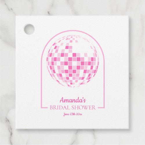 Light Pink Disco Boogie Bridal Shower Favor Tags